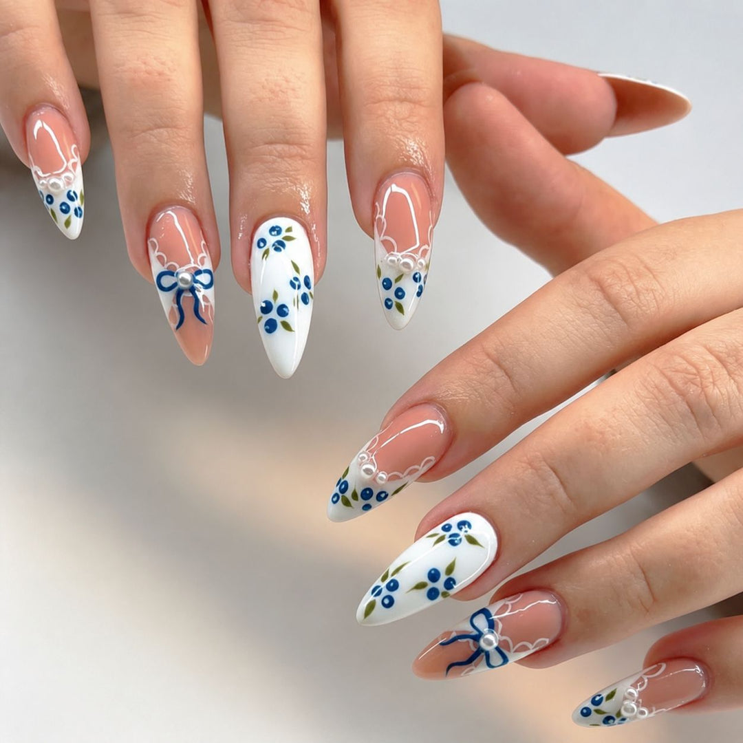 Artistic Floral Gel Nail Enhancements