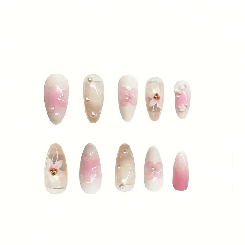 Decorative Floral Acrylic Nail Art Enhancements Stornfield