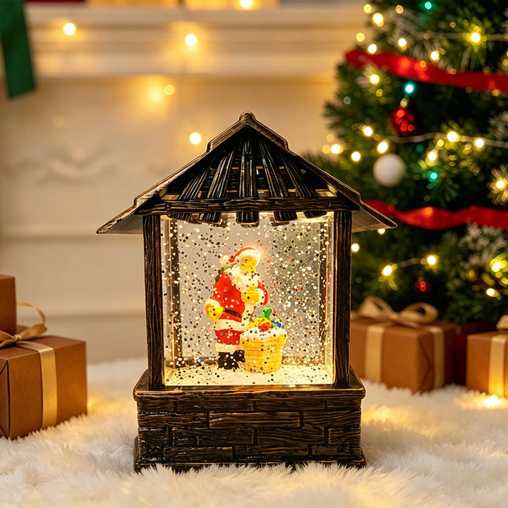 Christmas lantern with snow globe and LED lighting Stornfield