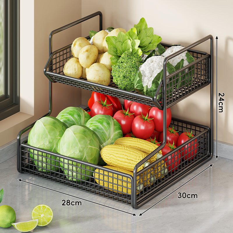 Multi-Tier Wire Mesh Kitchen Pantry Storage Organizer Rack
