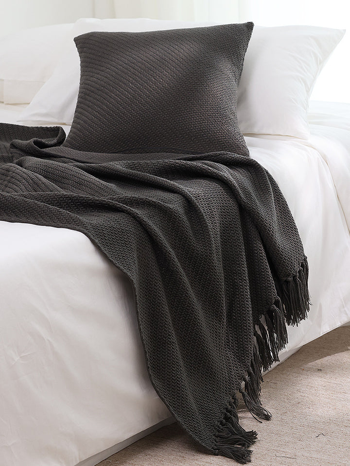 Textured Knit Throw Blanket