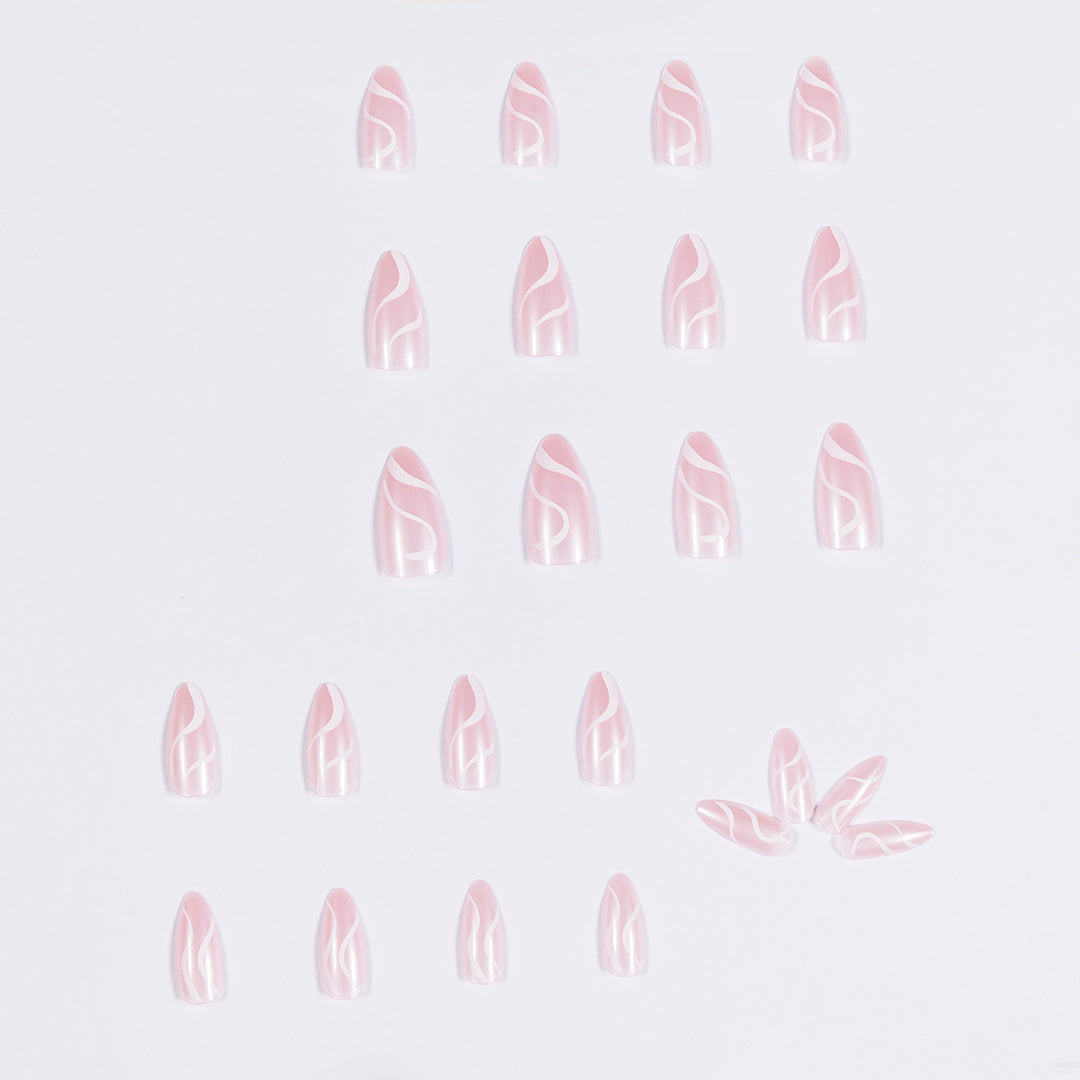 Artistic Nail Extensions with Curved Design Stornfield