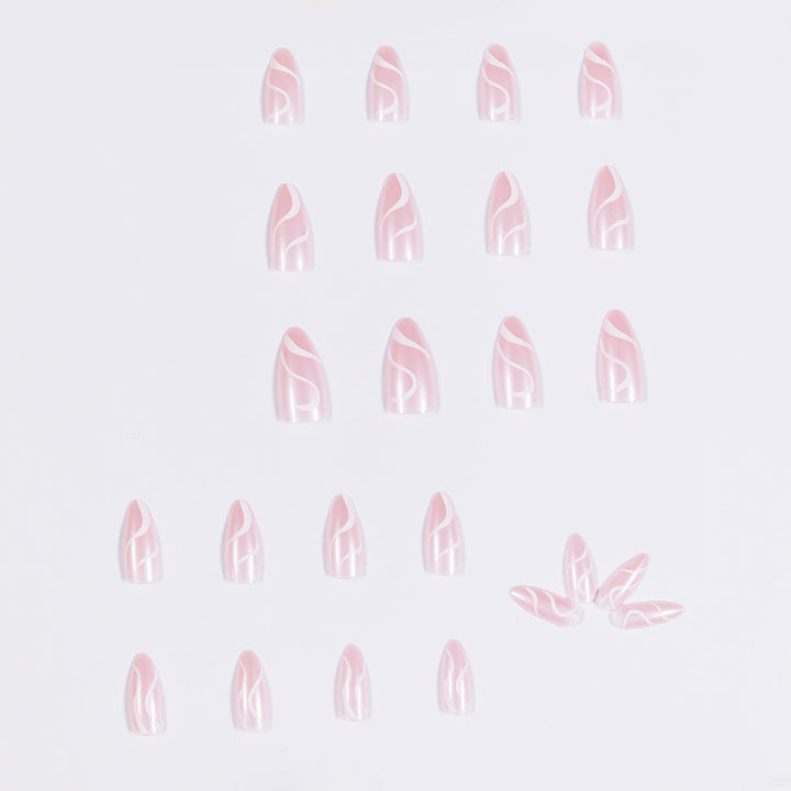 Artistic Nail Extensions with Curved Design Stornfield
