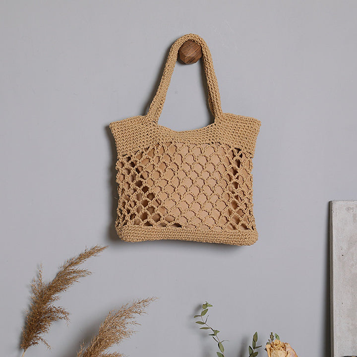 Handcrafted Tote Bag in Modern Net Design Stornfield