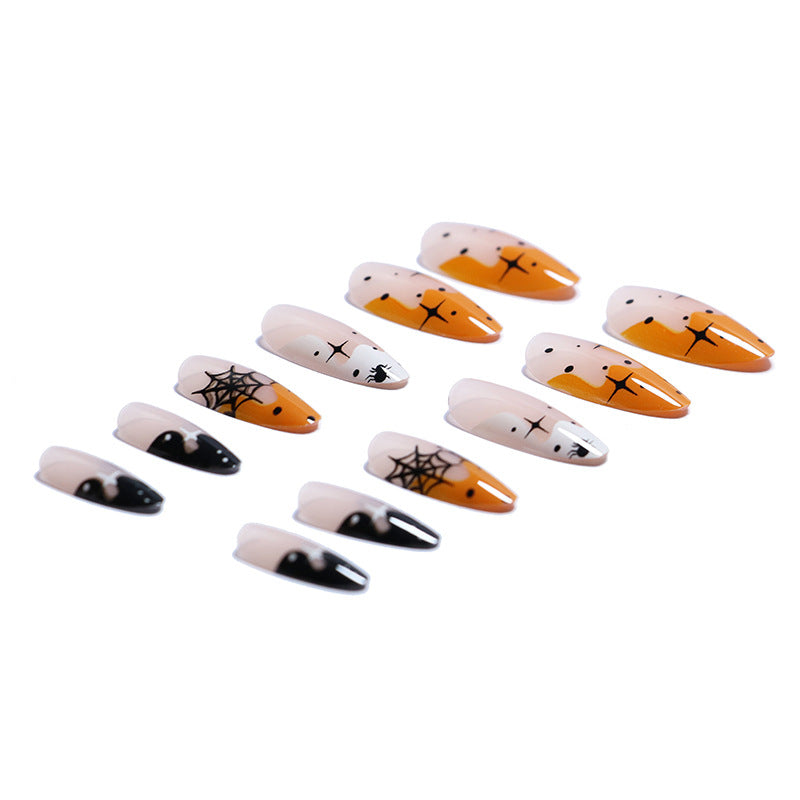 Artistic Halloween-Themed Press-On Nail Set Stornfield
