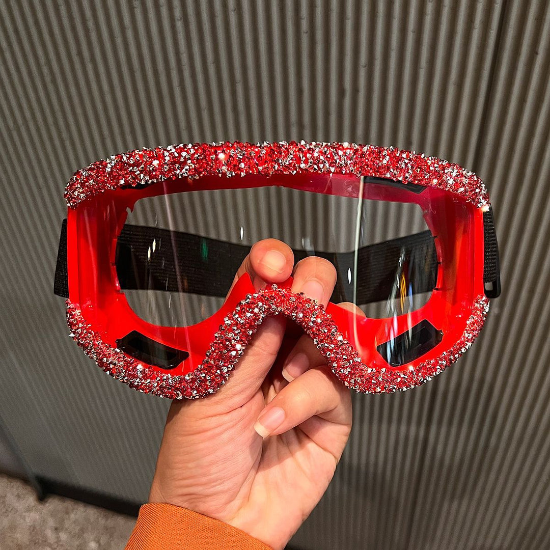 Ladies glamorous ski goggles with sparkling crystal frame Stornfield
