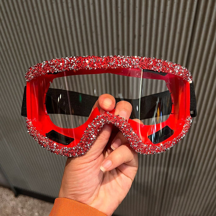 Ladies glamorous ski goggles with sparkling crystal frame Stornfield