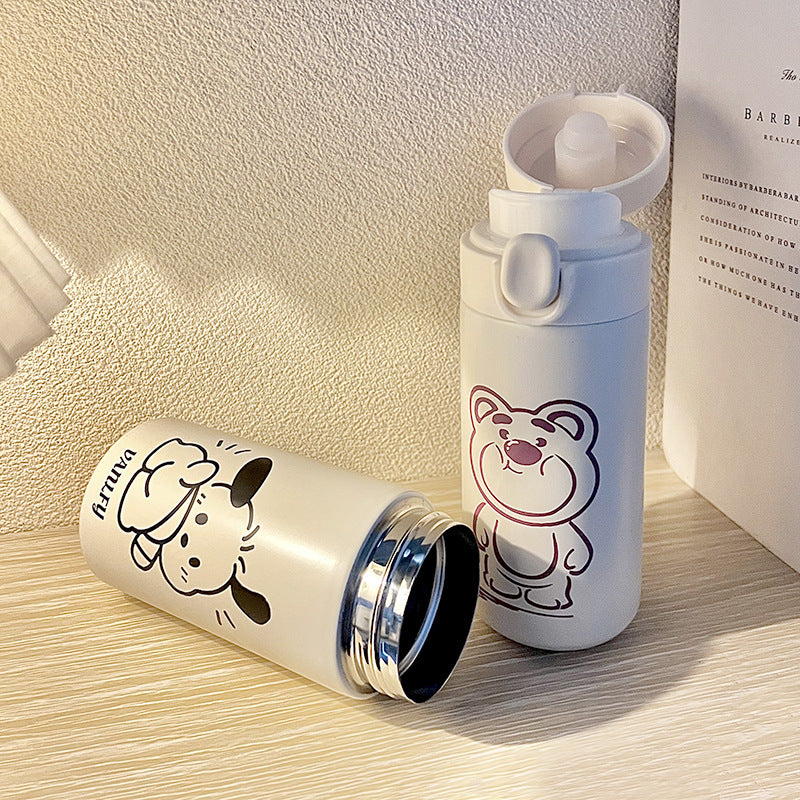 Women's Insulated Drinking Bottle with Secure Screw Cap and Elegant Flower Design Stornfield
