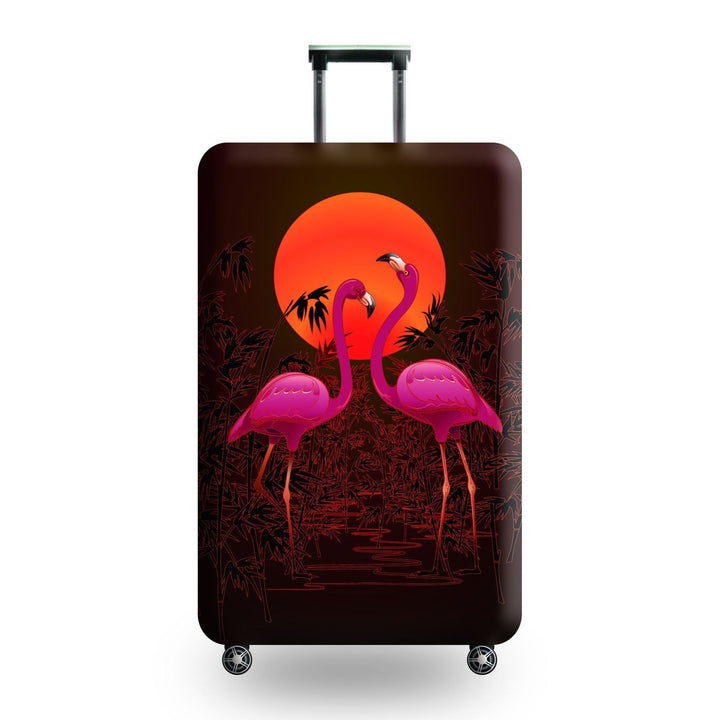Unisex hard-shell luggage with artistic flamingo motif Stornfield