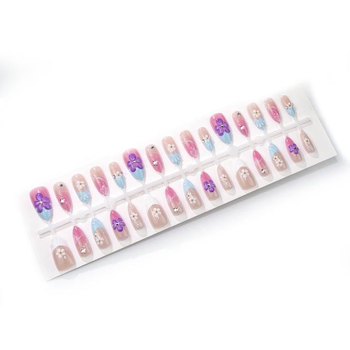 Decorative Floral Press-On Nail Set Stornfield