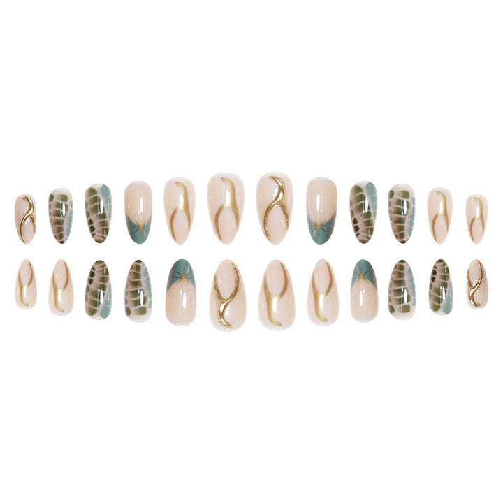 Artistic Almond-Shaped Press-On Nail Extensions Stornfield