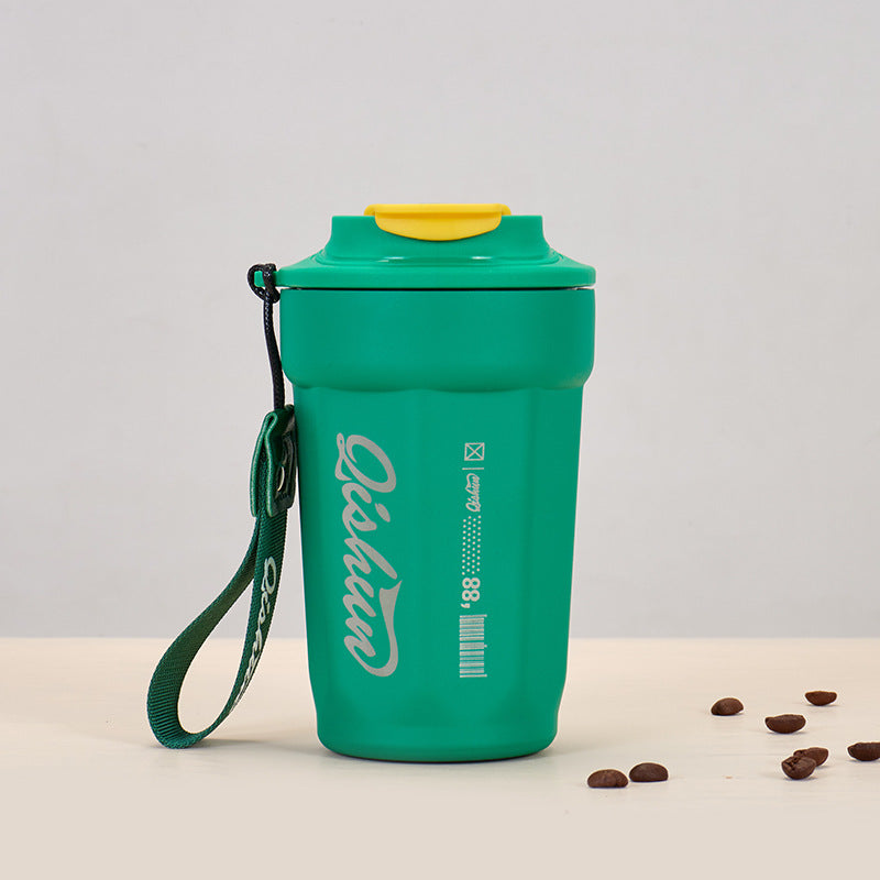 Ladies practical insulated drinking cup with carry strap Stornfield