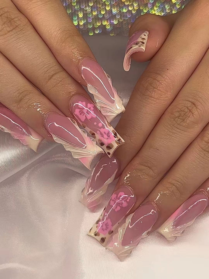 Floral Acrylic Nail Enhancements Stornfield