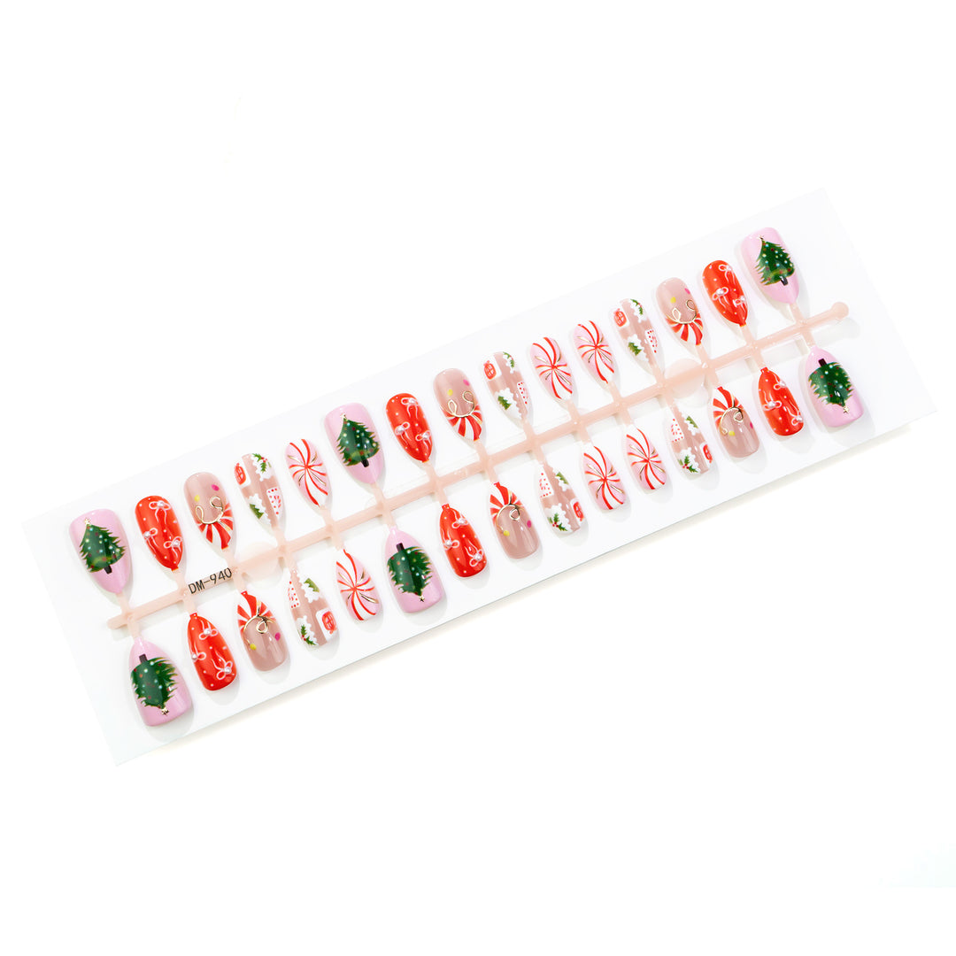 Festive Holiday-Themed Press-On Nail Art Set Stornfield 1790636430