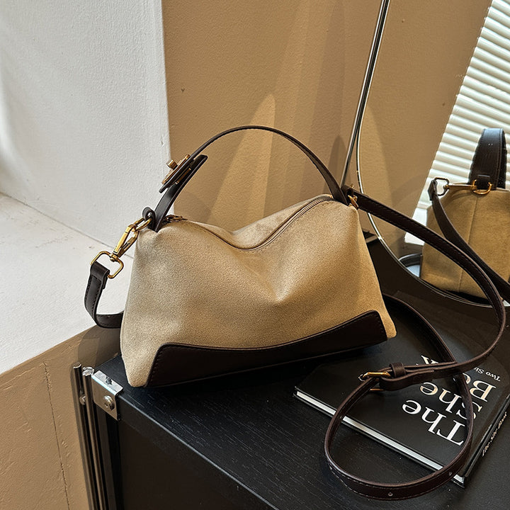 Suede Mini Bucket Handbag