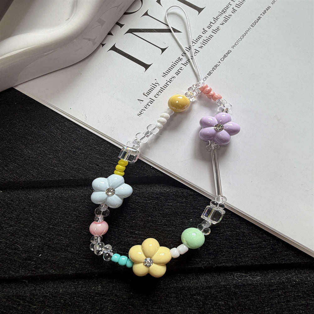 Flower-Themed Beaded Phone Lanyard Stornfield