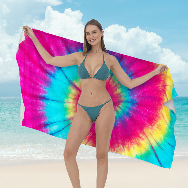 Beach towel with vibrant tropical plant motif Stornfield