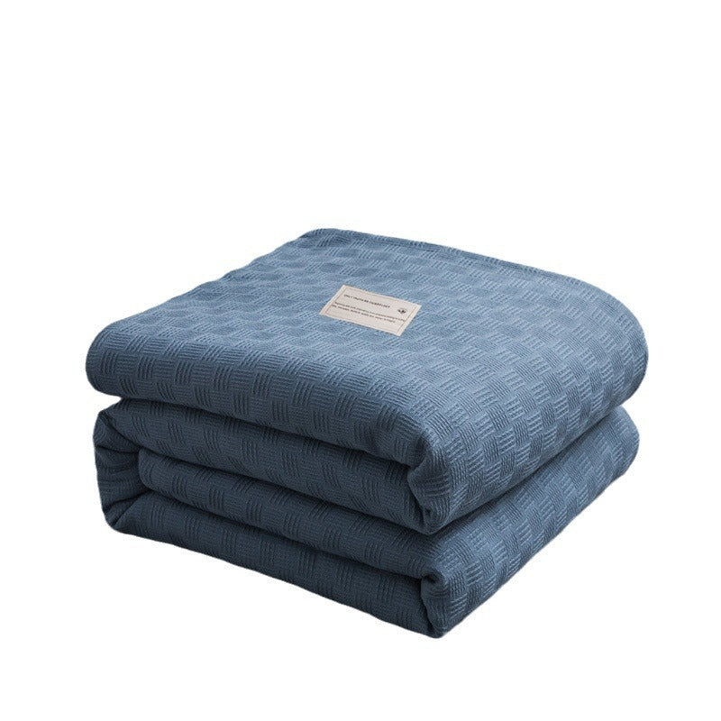 Lightweight Cotton Waffle-Weave Breathable Bed Blanket Throw