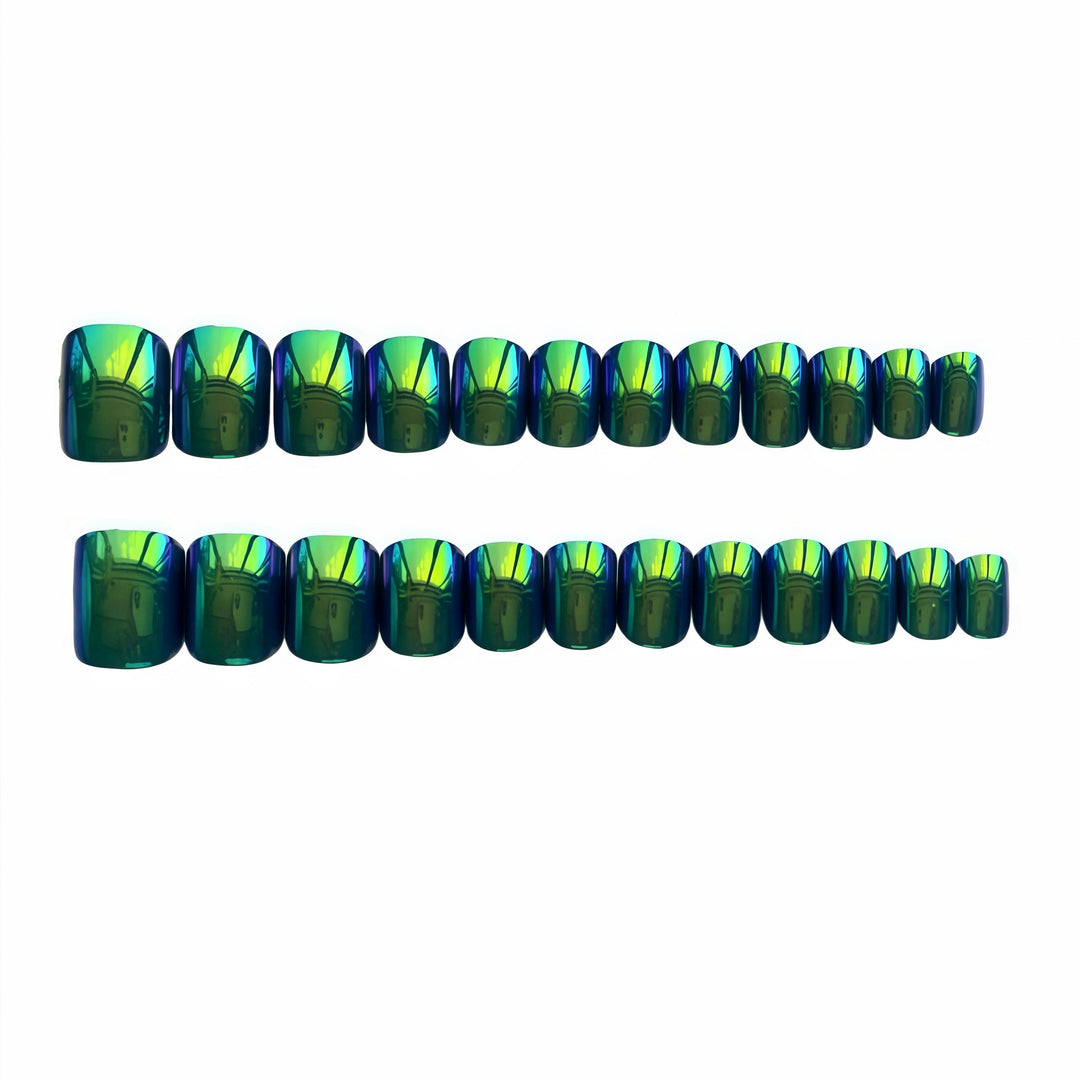 Iridescent Marble Effect Press-On Nails Stornfield
