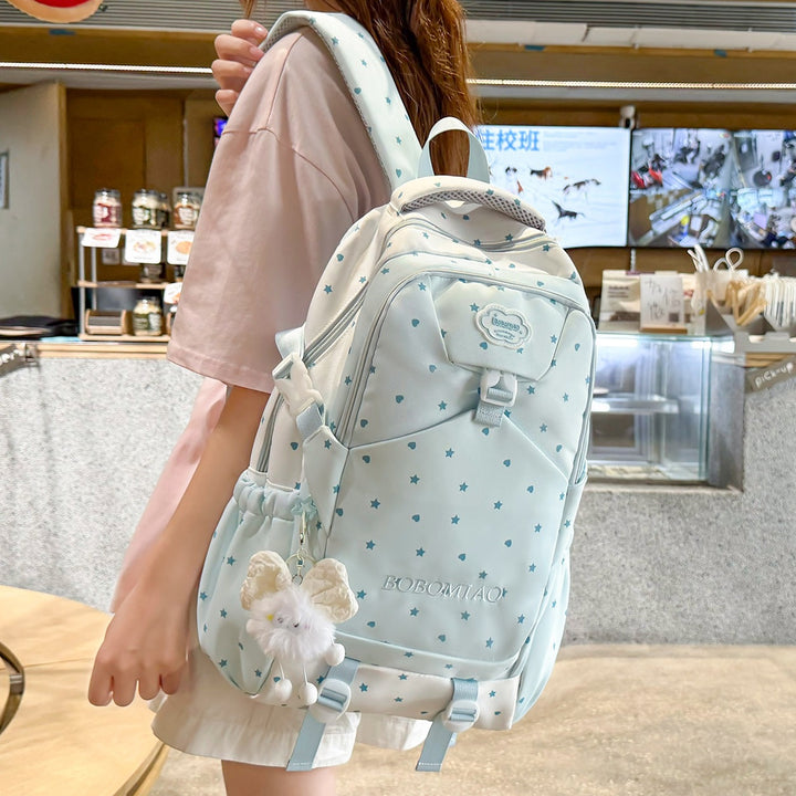 Stylish Star-Patterned School Backpack Stornfield
