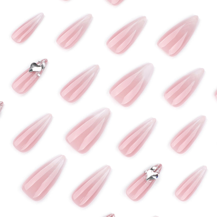 Elegant Stiletto Artificial Nails with Glitter Accents Stornfield