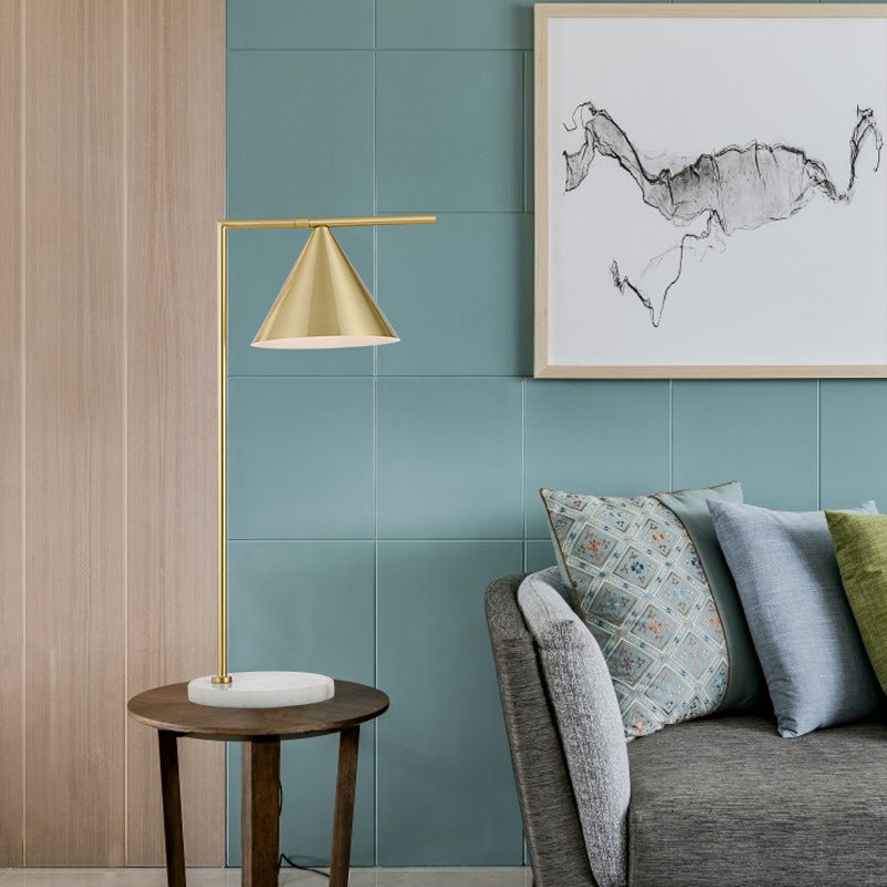 Modern Cone Table Lamp with Marble Base