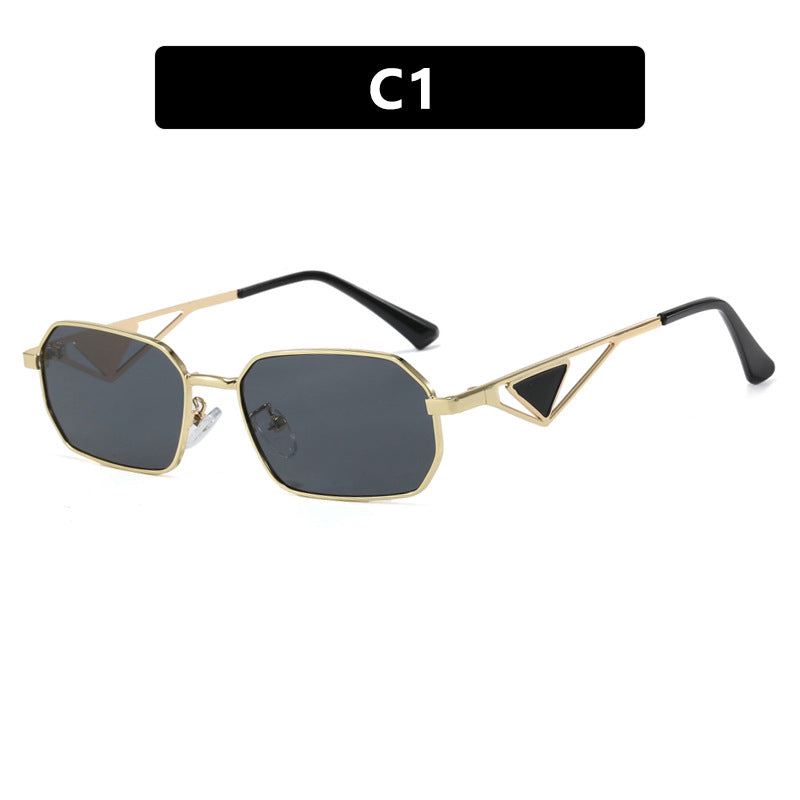 Women geometric luxury sunglasses with slim glossy frame Stornfield