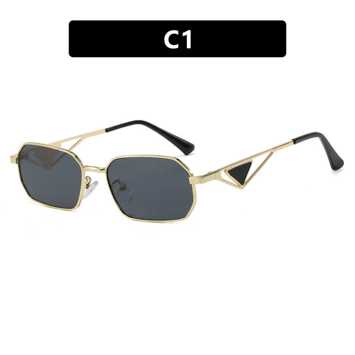 Women geometric luxury sunglasses with slim glossy frame Stornfield