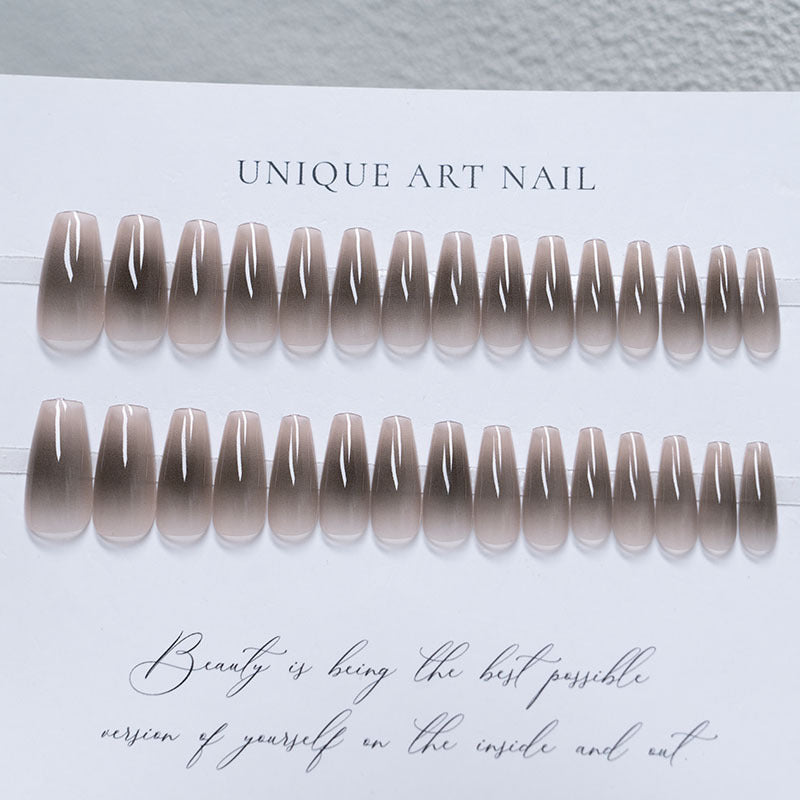 Glossy Long Coffin Press-On Nails