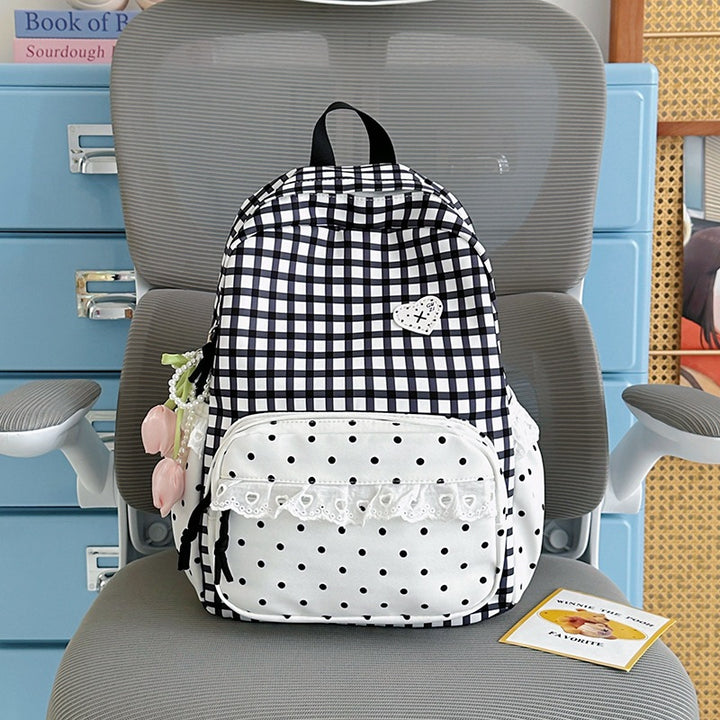 Stylish Gingham Patterned Backpack Stornfield