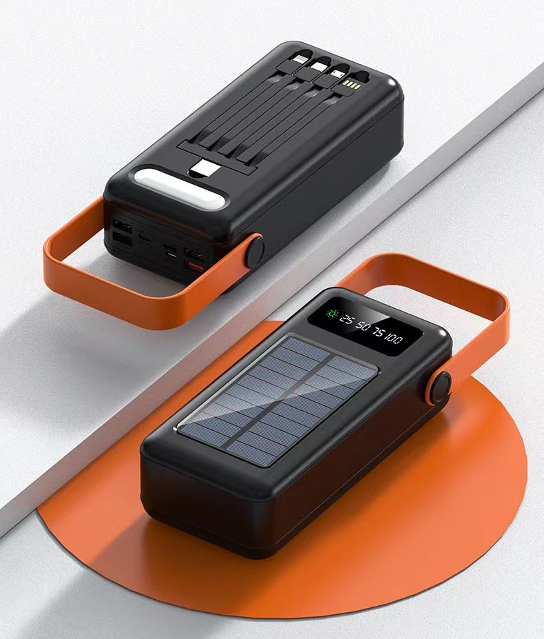 Solar-powered power bank with integrated charging cables Stornfield