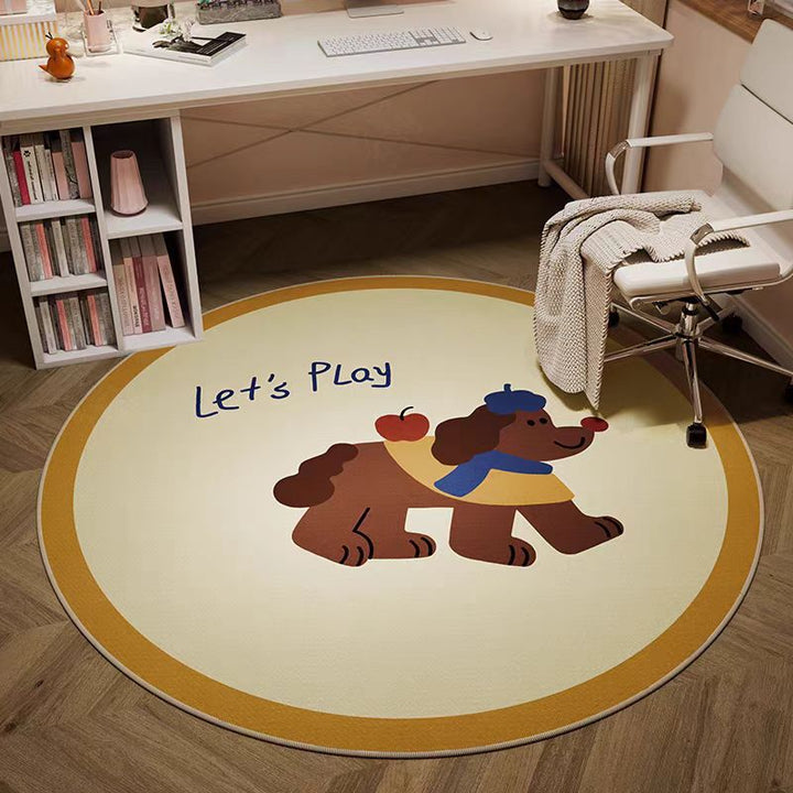Playful Cartoon-Themed Round Area Rug