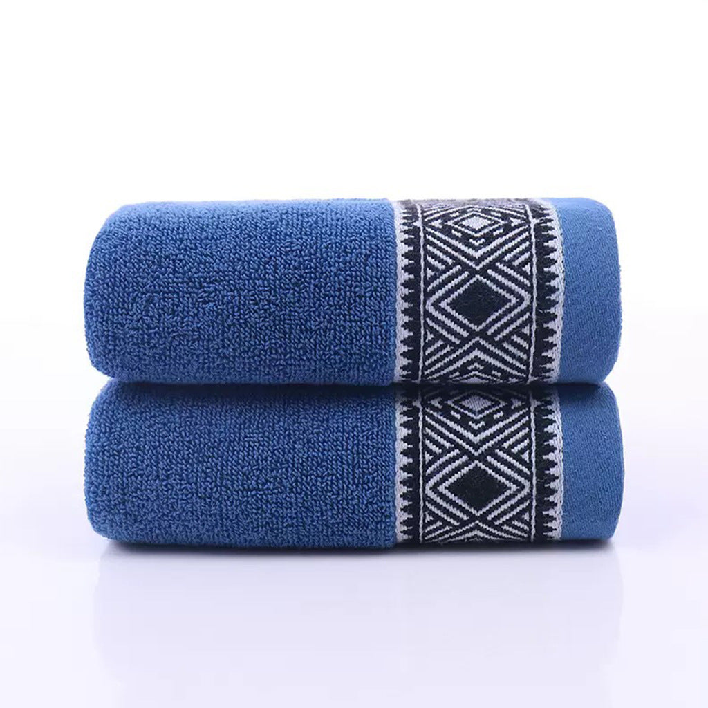 Terry Bath Towel Set With Elegant Geometric Border Stornfield