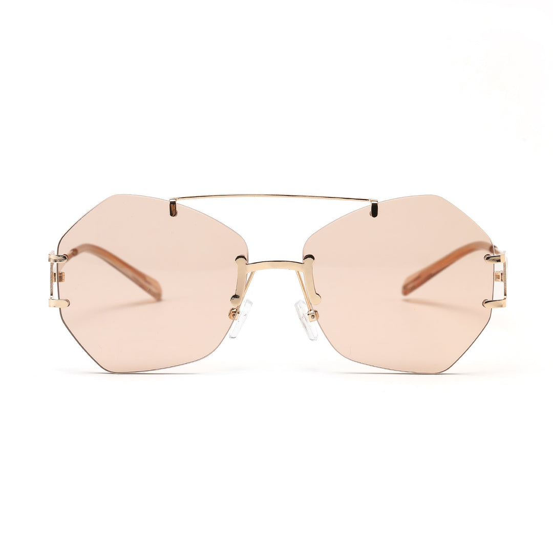 Women's fashionable octagonal sunglasses with delicate metal frame Stornfield