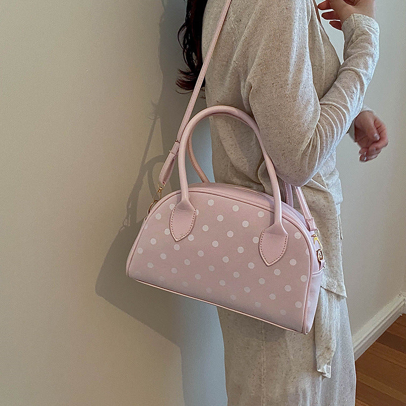 Polka Dot Top Handle Handbag