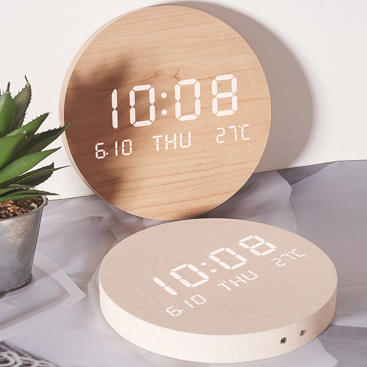Round Digital Wall Clock with Multifunctional Display Stornfield