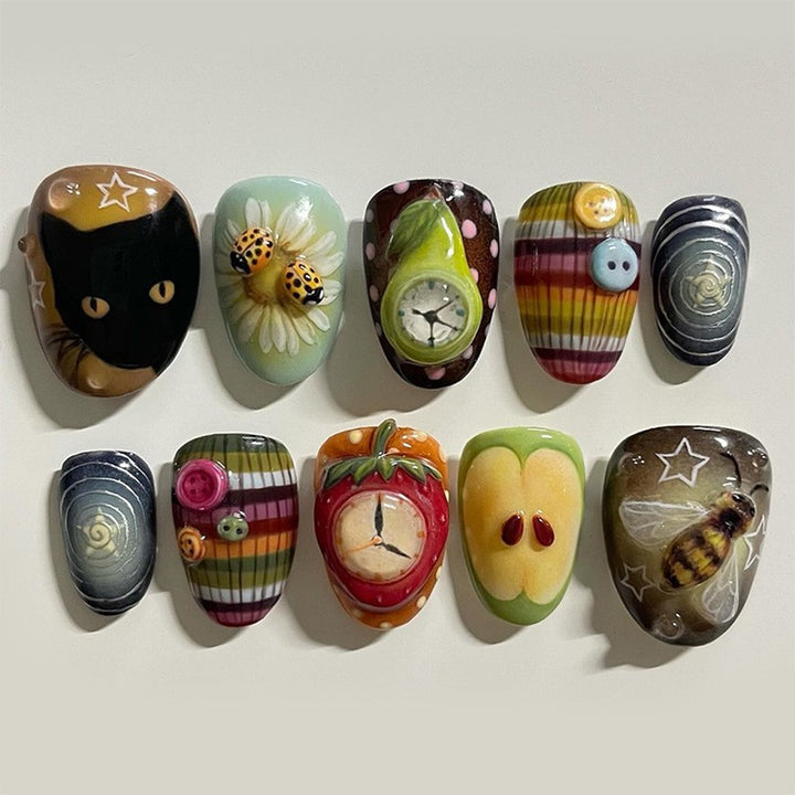 Romantic Kiss-Inspired Press-On Nail Art Set