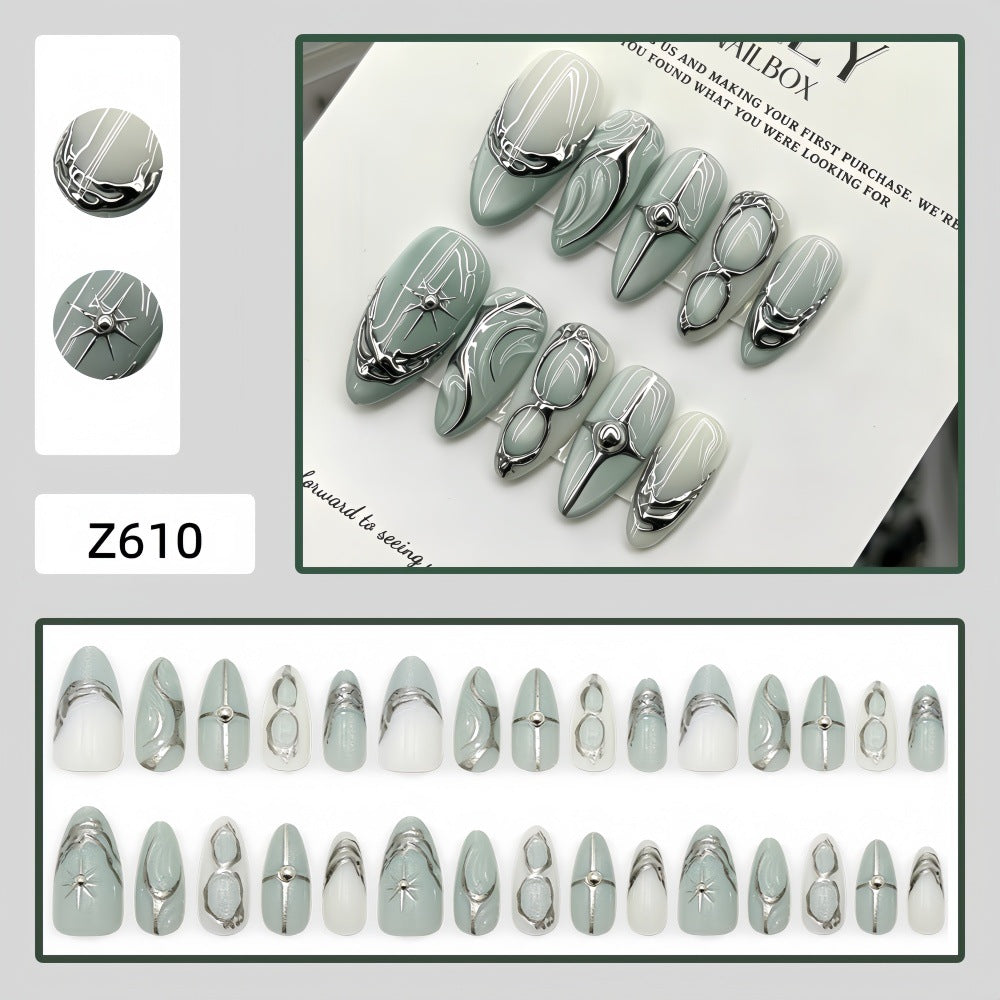 Elegant Artificial Nails with Artistic Accents Stornfield
