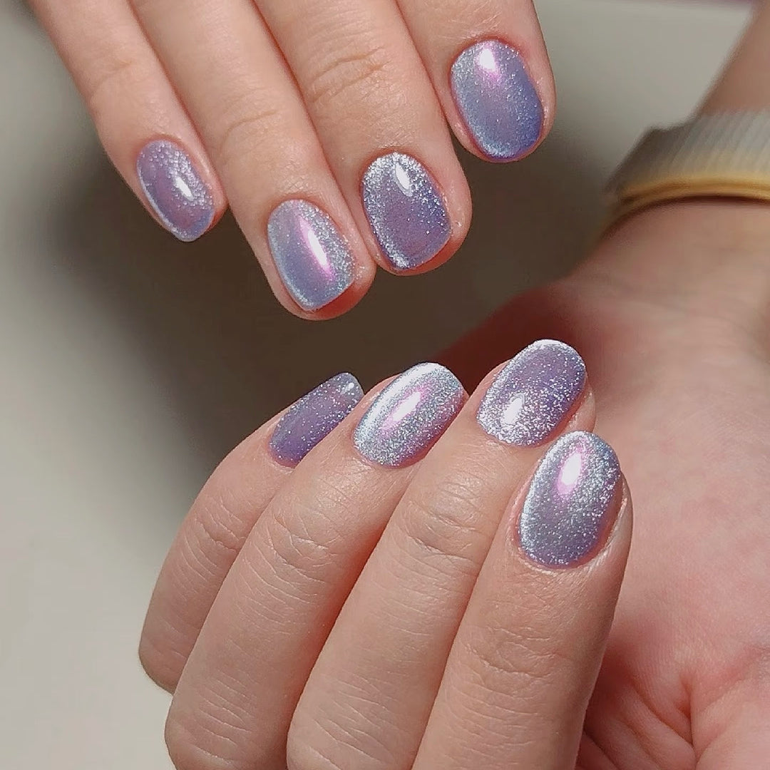 Iridescent Glitter Press-On Nail Set