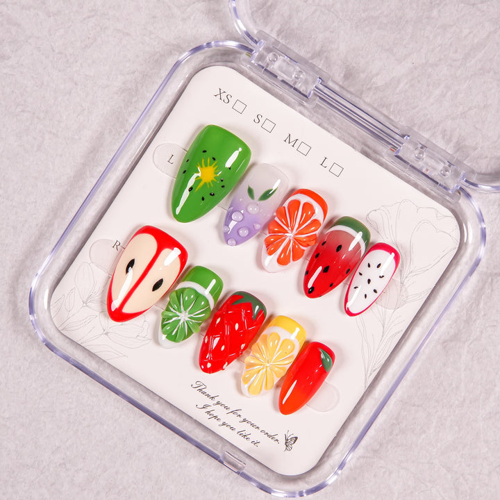 Fruit-Themed Press-On Nail Set
