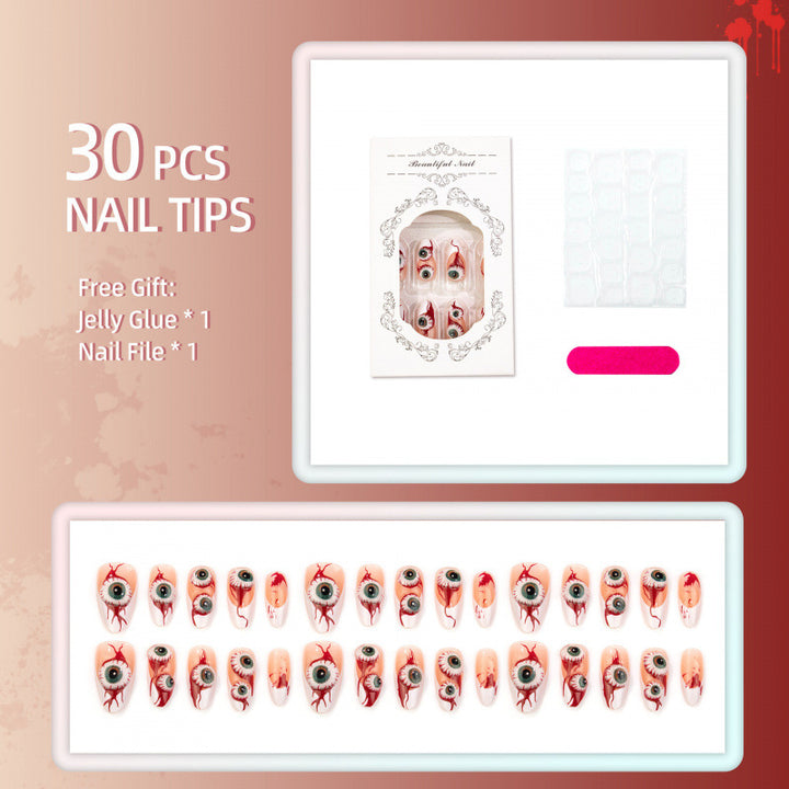 Eye-Catching Horror-Themed Press-On Nails