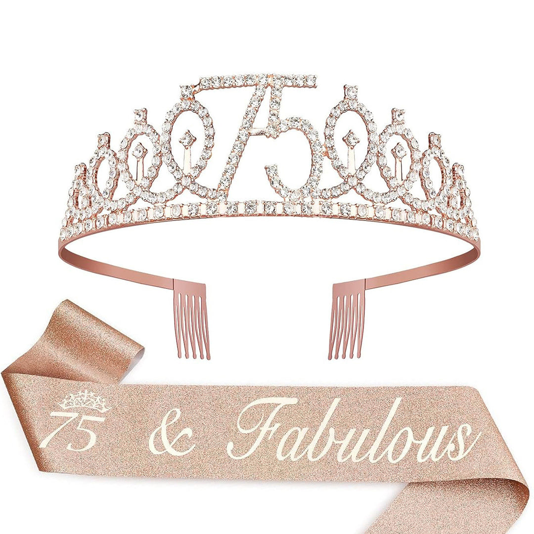 Ladies Crystal Princess Crown with 30 & Fabulous lettering Stornfield