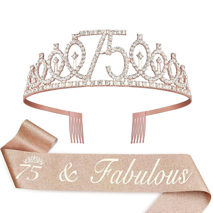 Ladies Crystal Princess Crown with 30 & Fabulous lettering Stornfield