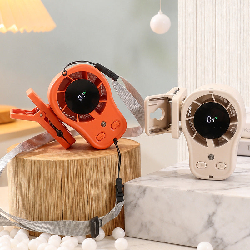 Women's Compact Clip Fan with LED Temperature Display Stornfield