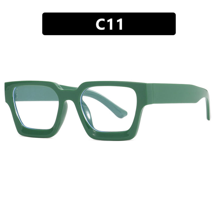 Women's fashionable square reading glasses with transparent frame construction Stornfield