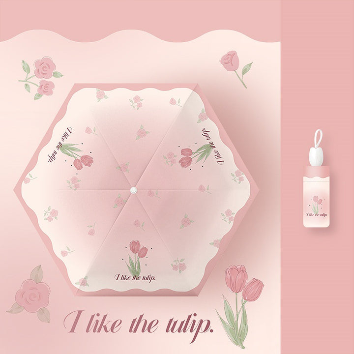 Ladies folding umbrella with playful flower design Stornfield