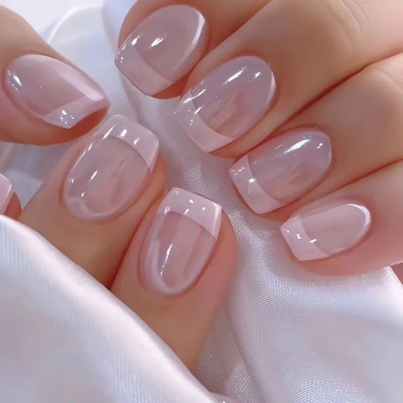 Elegant French Tip Nail Extensions Stornfield