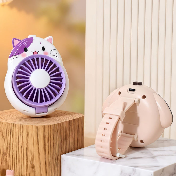 Ladies Hand Fan in playful dog design Stornfield