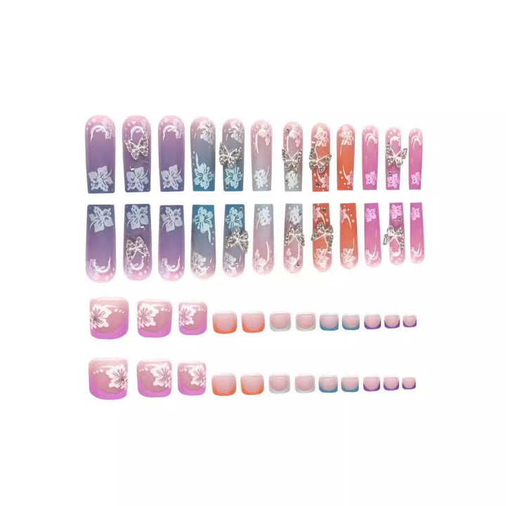 Premium Floral Acrylic Nail Extensions Stornfield