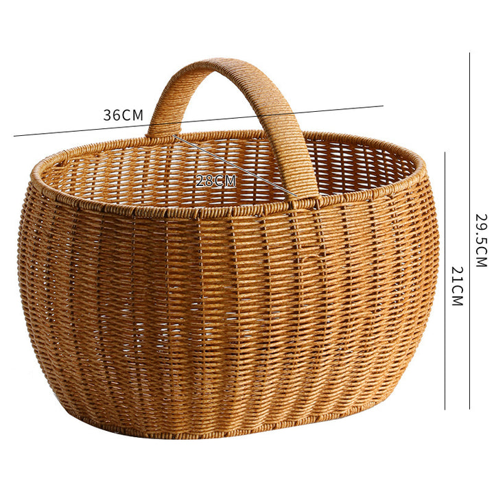 Unisex Handwoven Shopping Basket with Two Handles Stornfield